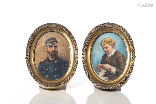 TWO FRAMED 19TH C PORTRAIT MINIATURES