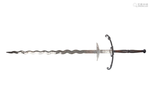 AN EARLY GERMAN TWO-HANDLED SWORD, c.1…