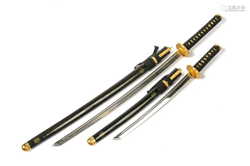 PAIR OF MODERN JAPANESE KATANA SAMURAI …