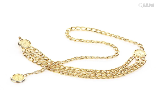 VINTAGE CHANEL GILT METAL CHAIN BELT