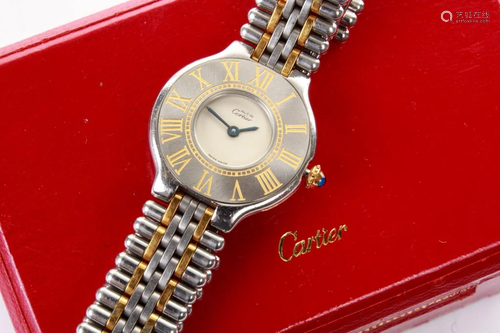 LADY'S CARTIER TWO TONE MUST 21 ROUND FACE…