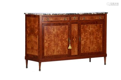 19TH C FRENCH MARBLE TOP SIDEBOARD