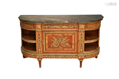 GREEN MARBLE TOP COMMODE