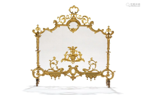 FRENCH BRONZE FIRESCREEN