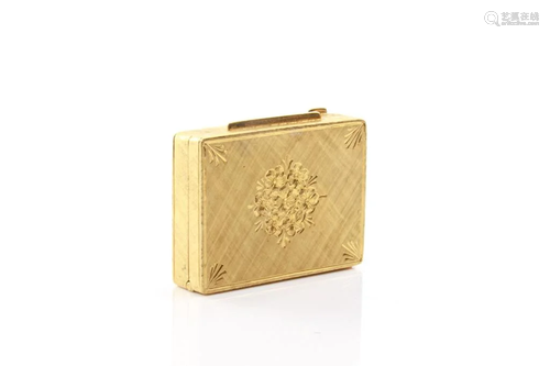 BIRKS YELLOW GOLD PILL BOX, 20g