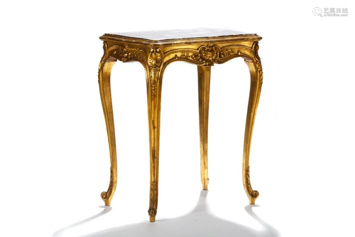 19TH C FRENCH MARBLE TOP SIDE TABLE