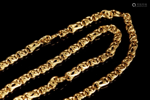 18K YELLOW GOLD LINK CHAIN, 28g