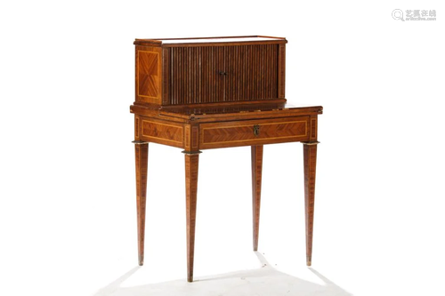 19TH C CONTINENTAL BOOKMATCHED DESK