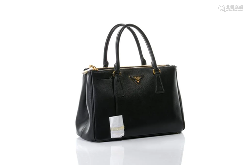 PRADA BLACK SMALL SAFFIANO LUX GALLERIA TOTE