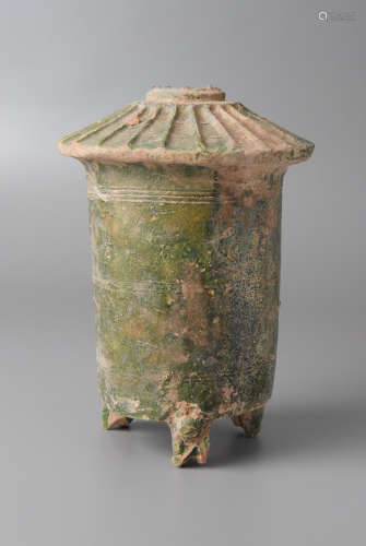 漢代綠釉穀倉壺