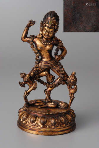 清代銅鎏金瑜伽空行母像