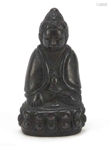 Nepalese patinated bronze figure of Buddha, 4cm high : For Further Condition Reports Please Visit