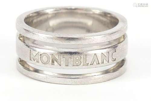 Silver Mont Blanc ring, size T, 13.0g : For Further Condition Reports Please Visit Our Website,