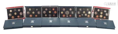 Twelve United Kingdom proof coin collections including dates 1985, 1992 and 1993 : For Further