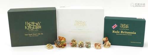 Harmony Kingdom figurines with boxes including 1999 Royal Watch Club kit : For Further Condition