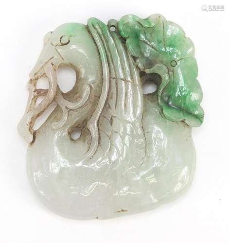 Chinese green jade carving of a duck, 6.5cm high : For Further Condition Reports Please Visit Our