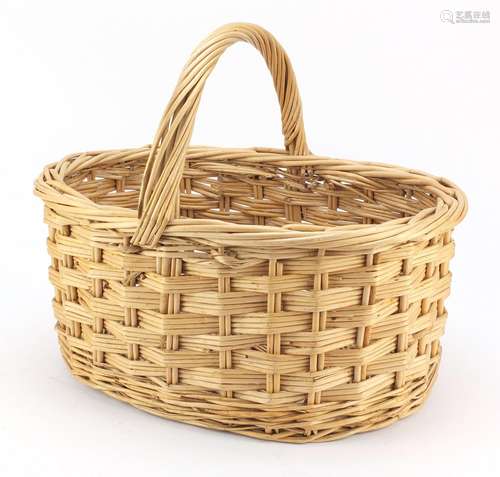 Large wicker basket, 40cm high x 48cm wide : For Further Condition Reports Please Visit Our Website,