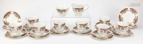 Colclough teaware including eight trios, milk jug and a sugar bowl : For Further Condition Reports