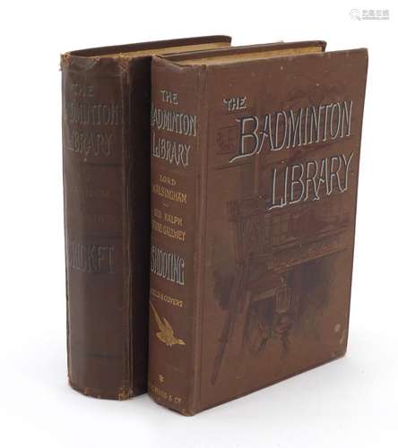 The Badminton Library, Shooting and Cricket, two hardback books : For Further Condition Reports