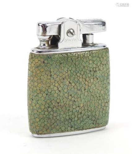 Vintage Ronson shagreen covered lighter, 5.5cm high : For Further Condition Reports Please Visit Our