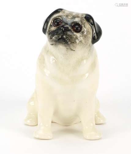 Winstanley pottery pug dog, 15cm high : For Further Condition Reports Please Visit Our Website,