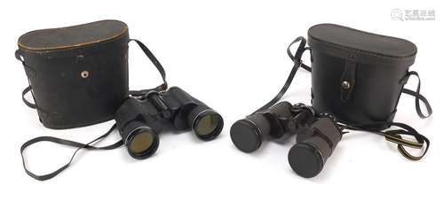 Two pairs of binoculars with cases comprising Prinzlux and Miranda : For Further Condition Reports