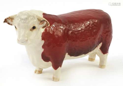 Beswick CH Champion Hereford bull, 20cm in length : For Further Condition Reports Please Visit Our