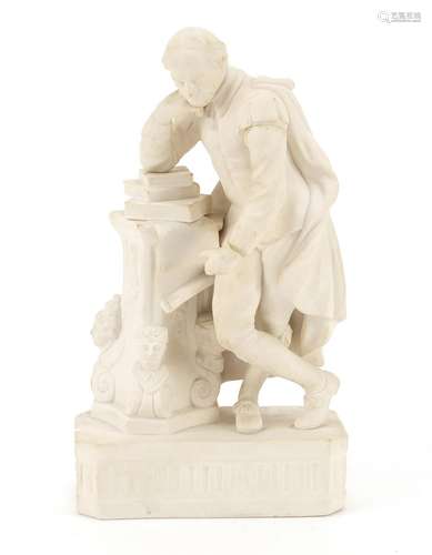 Victorian Parian sculpture of a man, 26.5cm high : For Further Condition Reports Please Visit Our