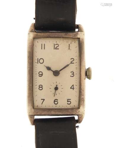 Vintage gentlemen's silver Rotary wristwatch, the case numbered 2728473, the dial 25mm x 17mm :