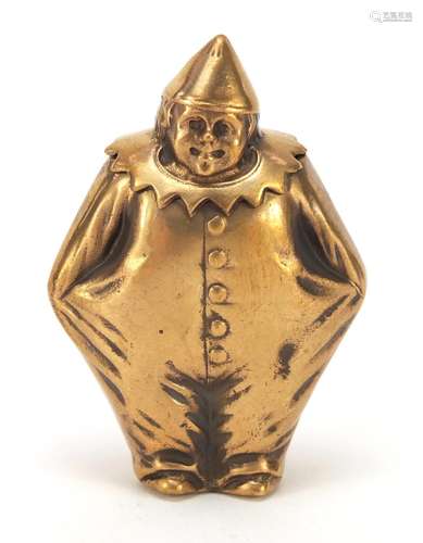 Novelty brass vesta in the form of a clown, 7cm in length : For Further Condition Reports Please