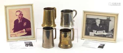 Naval interest items previously owned by George Booth including two photographs signed by Sir