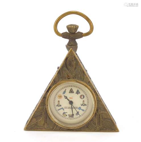 Masonic interest pocket watch, 6cm high : For Further Condition Reports Please Visit Our Website,