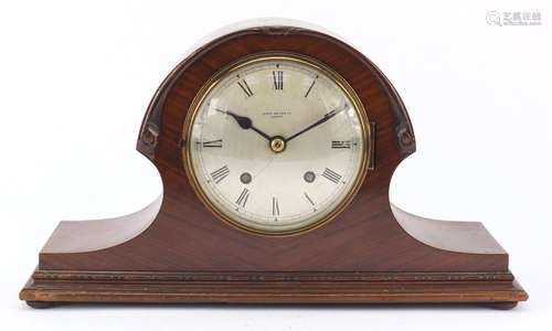 Mahogany striking mantle clock with silvered dial inscribed James Walker of London, 41cm wide :