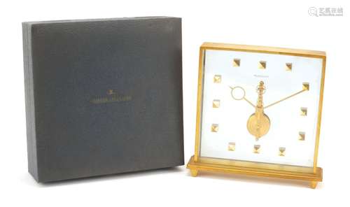 Jaeger-LeCoultre eight day mystery clock with case numbered 354, 16.5cm high : For Further Condition