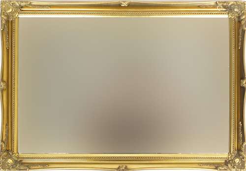 Rectangular gilt framed mirror with bevelled glass, 74cm x 51cm : For Further Condition Reports