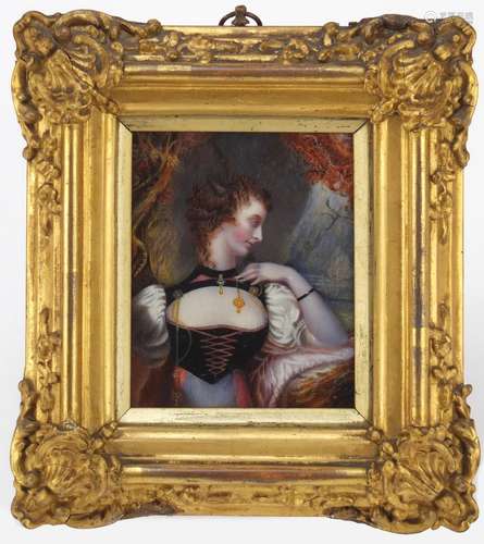 19th century hand painted portrait miniature onto ivory of Maria Ann Anderson, inscribed verso,