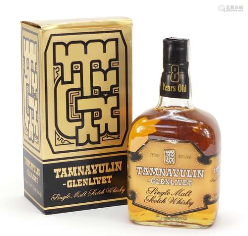 Bottle of Tamnavulin-Glenlivet eight year old whiskey with box : For Further Condition Reports