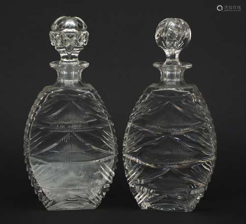 Pair of Royal Brierley crystal decanters, each 26cm high : For Further Condition Reports Please