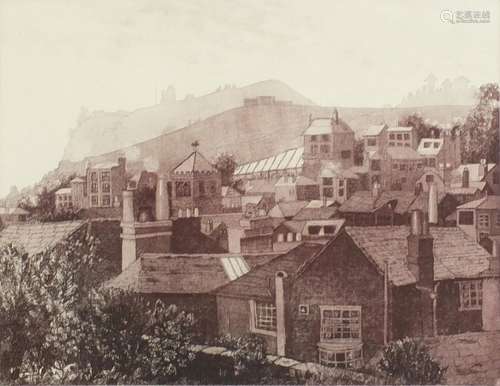 Kathleen Crozier - West Hill, Hastings, artist's proof pencil signed etching, mounted, framed and