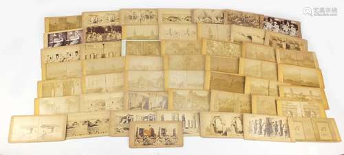 Collection of Victorian social history photographic stereo view cards : For Further Condition