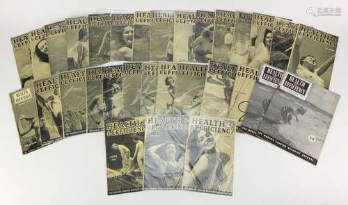 Thirty one vintage Health & Efficiency magazines : For Further Condition Reports Please Visit Our