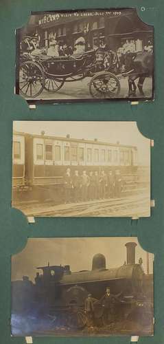 Edwardian and later social history postcards, some black and white photographic arranged in an