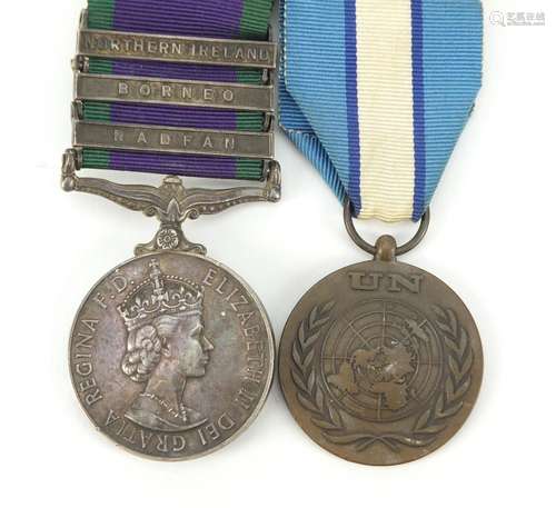 British military Elizabeth II pair including General Service medal with Northern Ireland, Borneo and