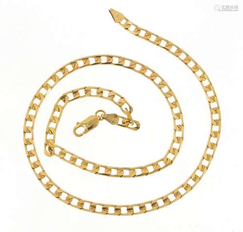 9ct gold kerb link necklace, 44cm in length, 15.8g : For Further Condition Reports Please Visit