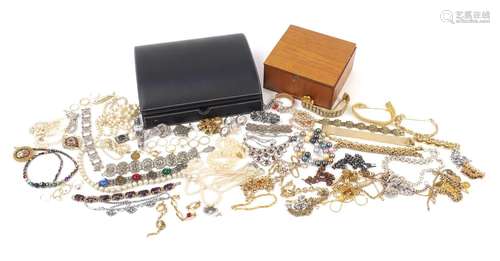 Vintage and later costume jewellery including silver filigree bracelet and necklaces : For Further