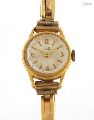 Ladies Ila wristwatch with 9ct gold strap, 16.5g : For Further Condition Reports Please Visit Our