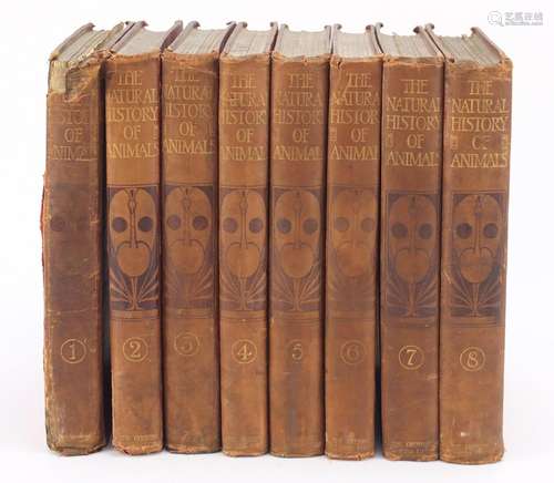 The Natural History of Animals, hardback books volumes 1-8, published by London The Gresham