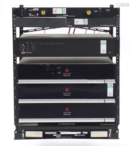 Conference audio equipment including Polycom HDX 9000 series units and VGA distribution