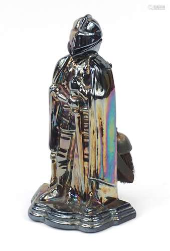 Medieval Knight design fire companion set, 37.5cm high : For Further Condition Reports Please