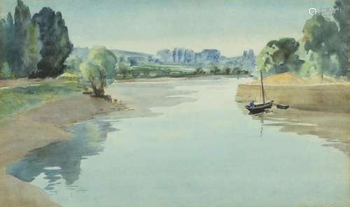 Harold Latham - The River point Aven Brittany, watercolour, Royal Institute of Painters in